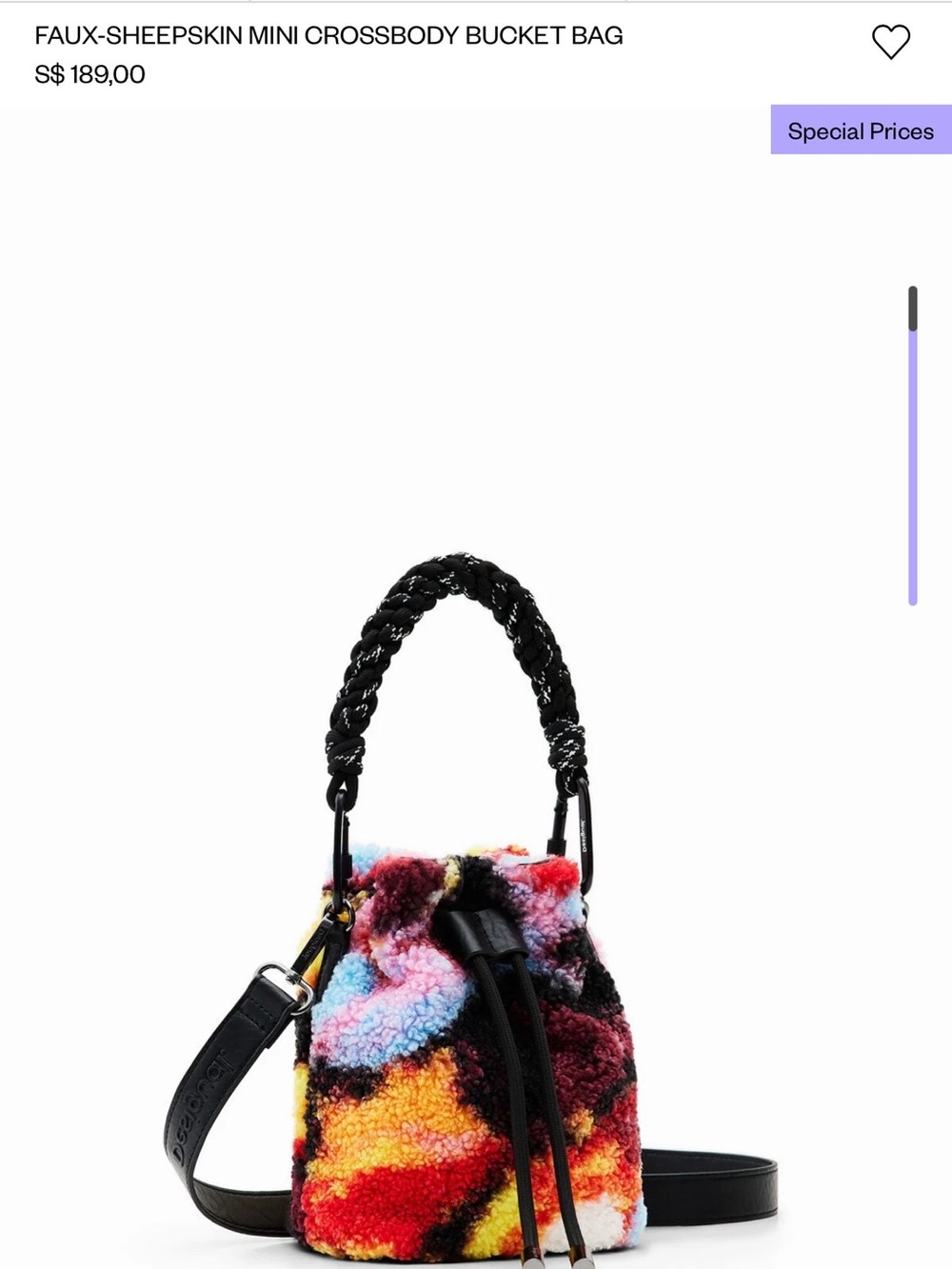 RARE NWT Desigual Faux Fur Bag